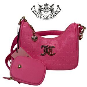 NWT Juicy Couture All About that Bling Hobo Crossbody Pink Lemonade